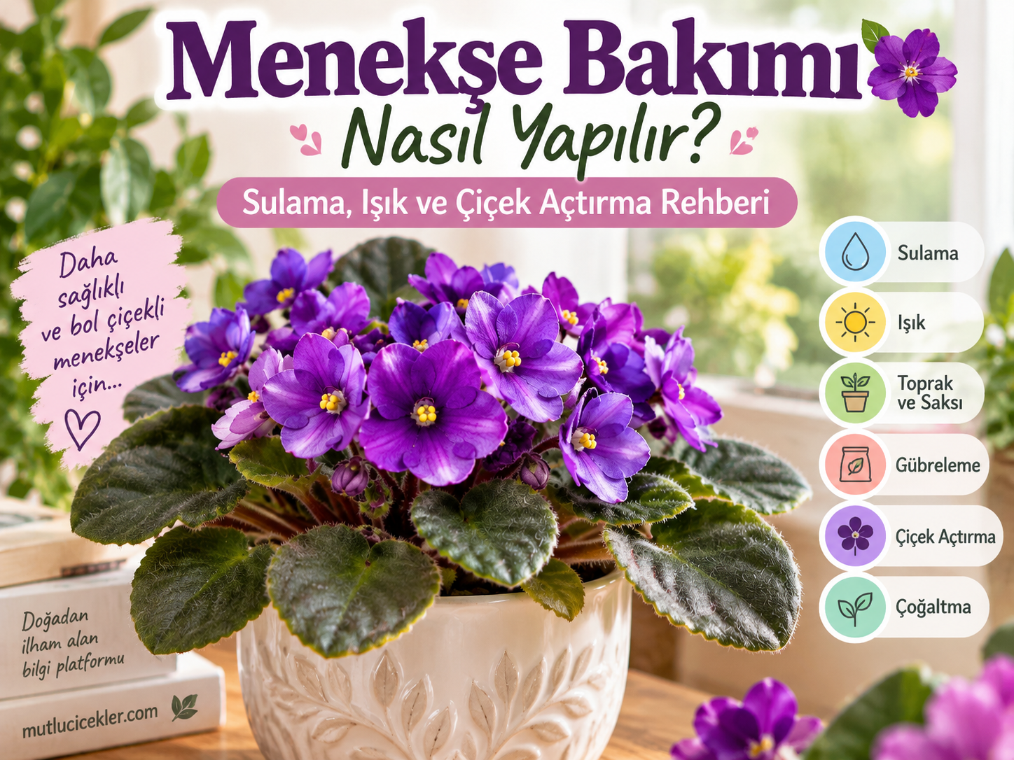 Menekşe Bakımı Nasıl Yapılır? Sulama, Işık ve Çiçek Açtırma Rehberi