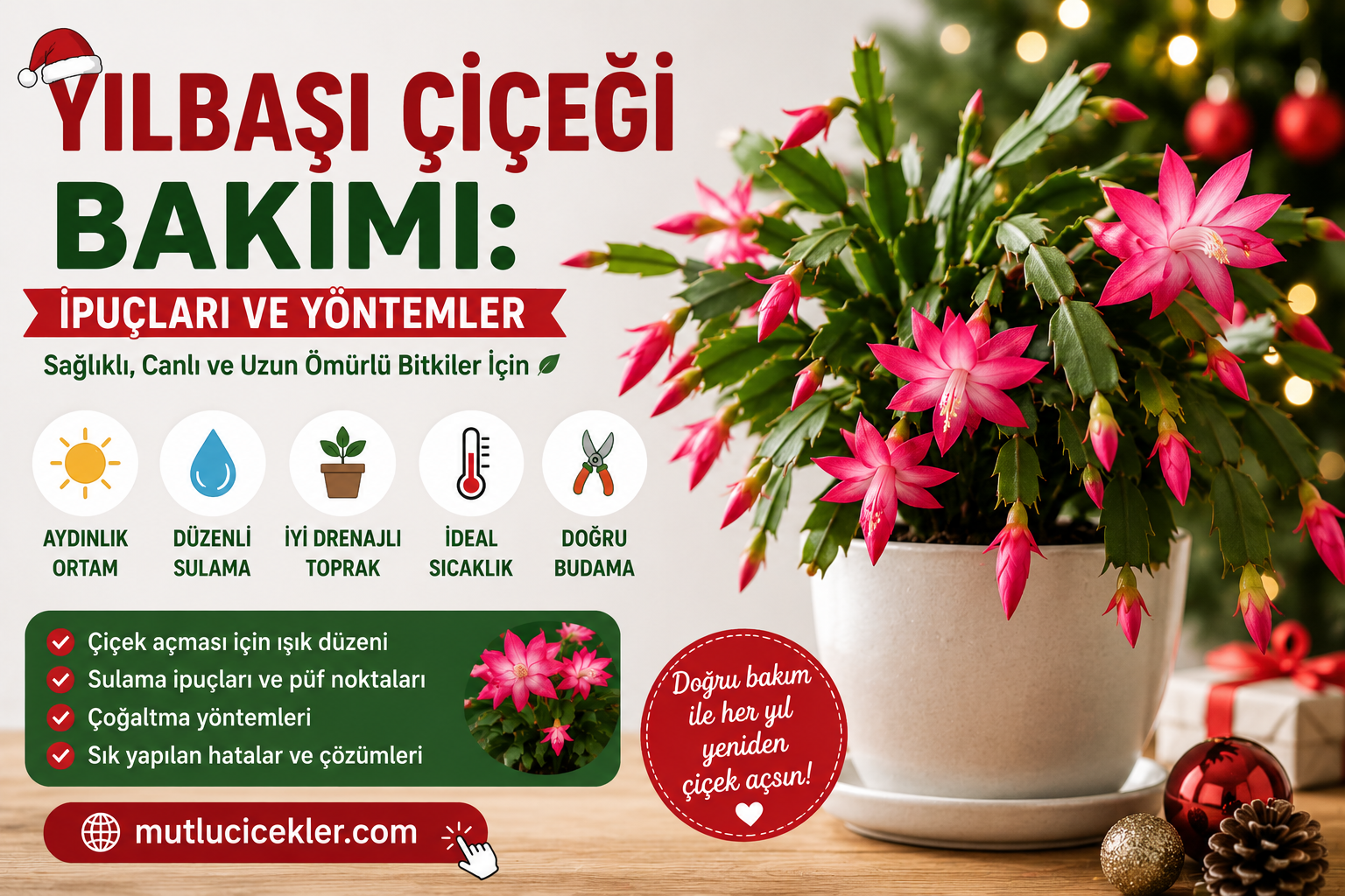 Yılbaşı Çiçeği Bakımı: İpuçları ve Yöntemler 🎄🌺