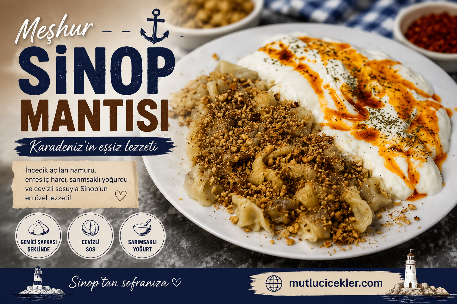 🍽️ Sinop Mantısı Tarifi: Karadeniz’in Efsane Lezzetini Evde Yapın!