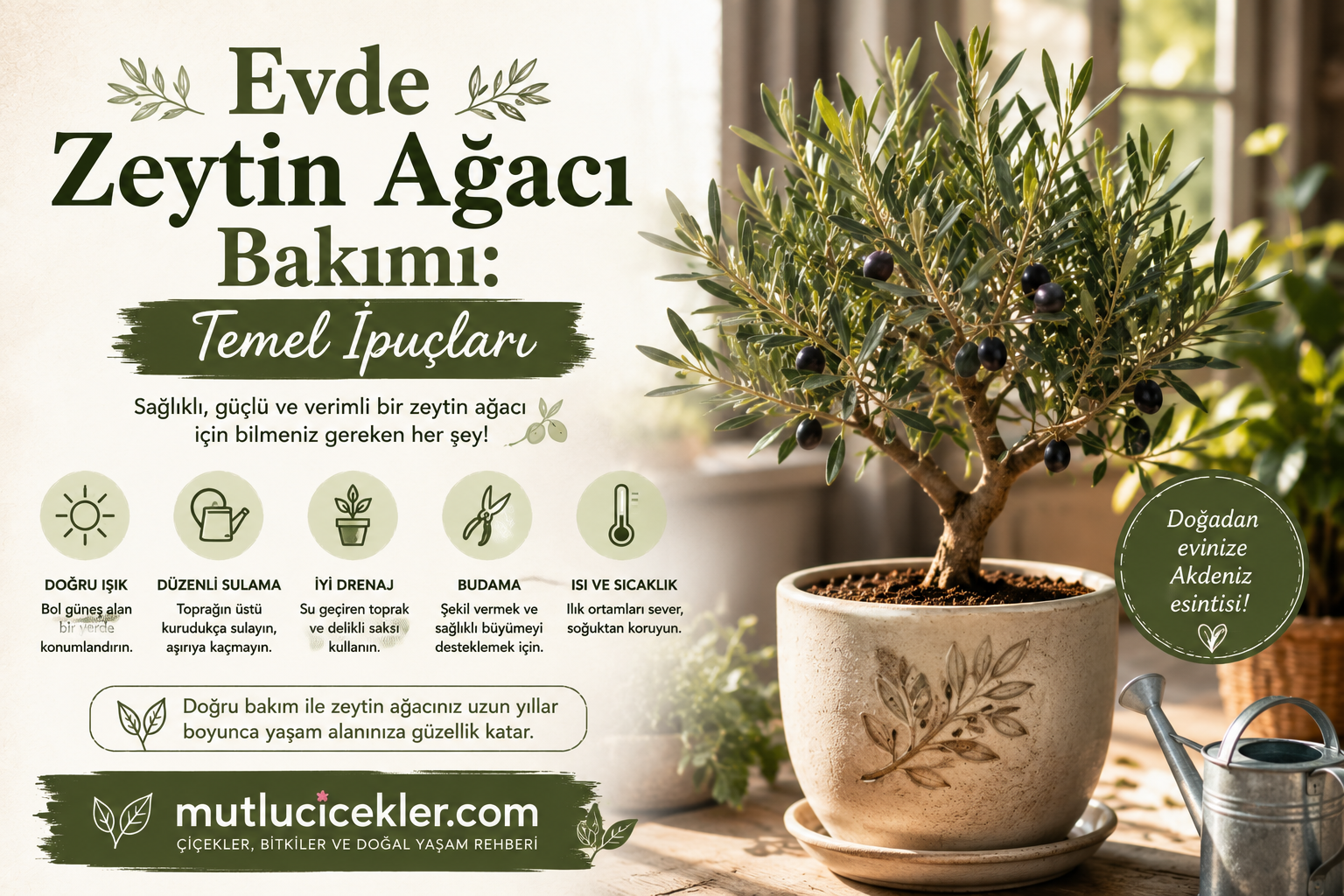 Evde Zeytin Ağacı Bakımı: Temel İpuçları 🌿
