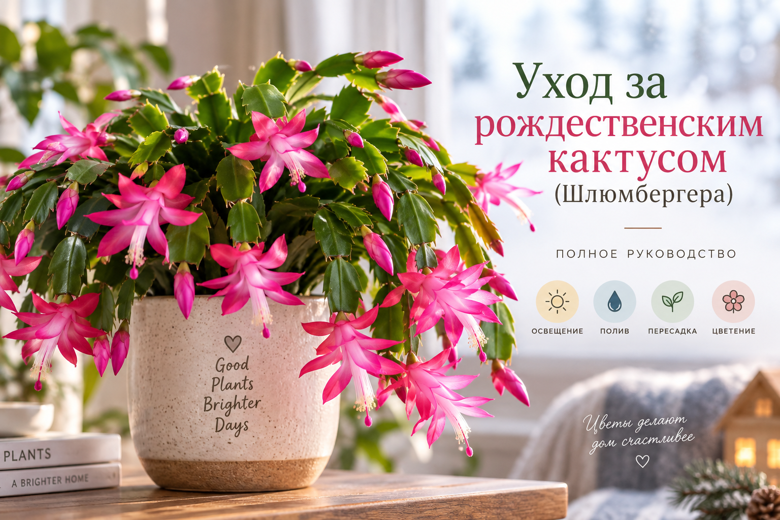 уход за рождественским кактусом