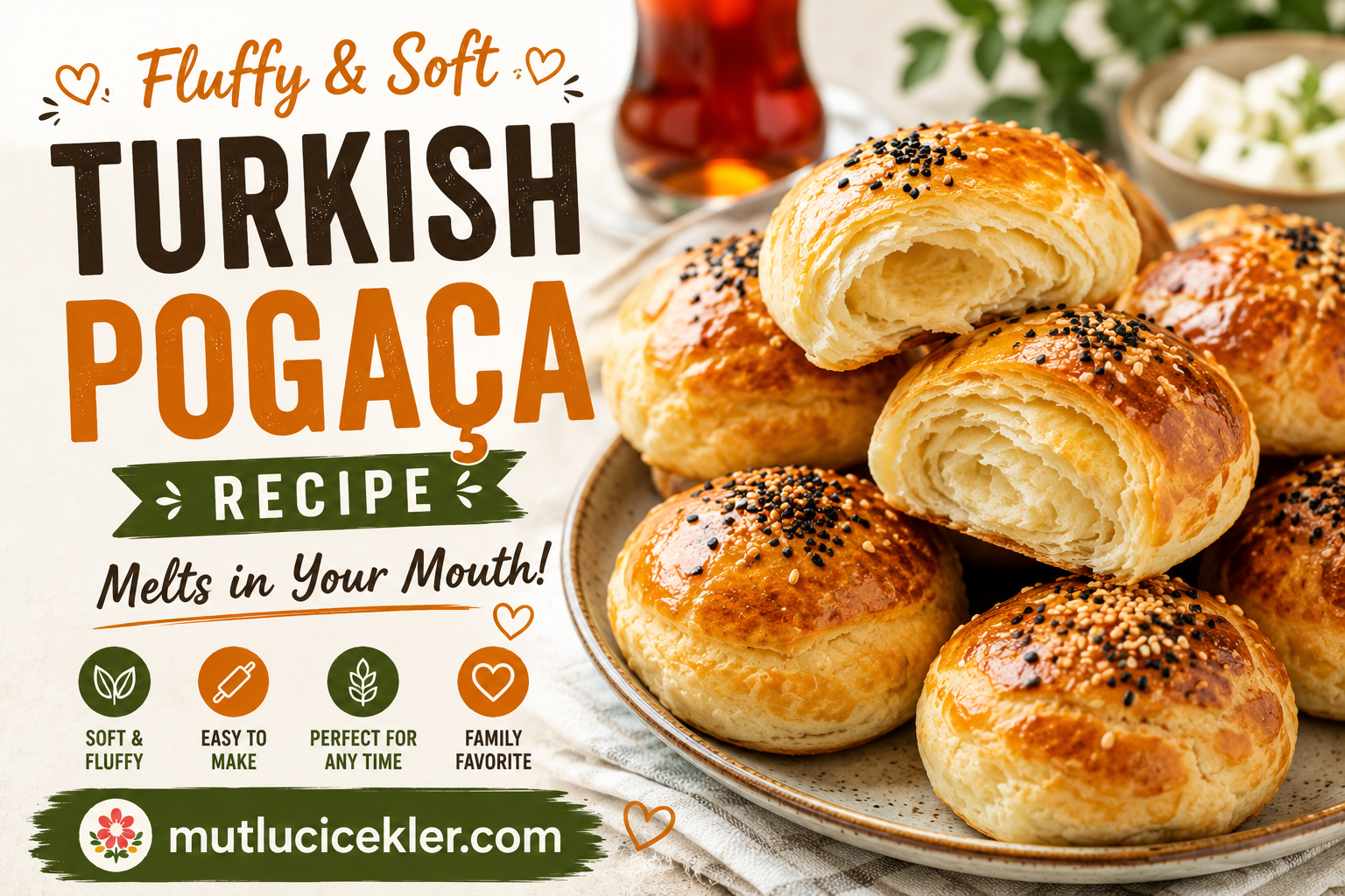 🥐 Fluffy & Soft Turkish Pogaca Recipe – Melts in Your Mouth!