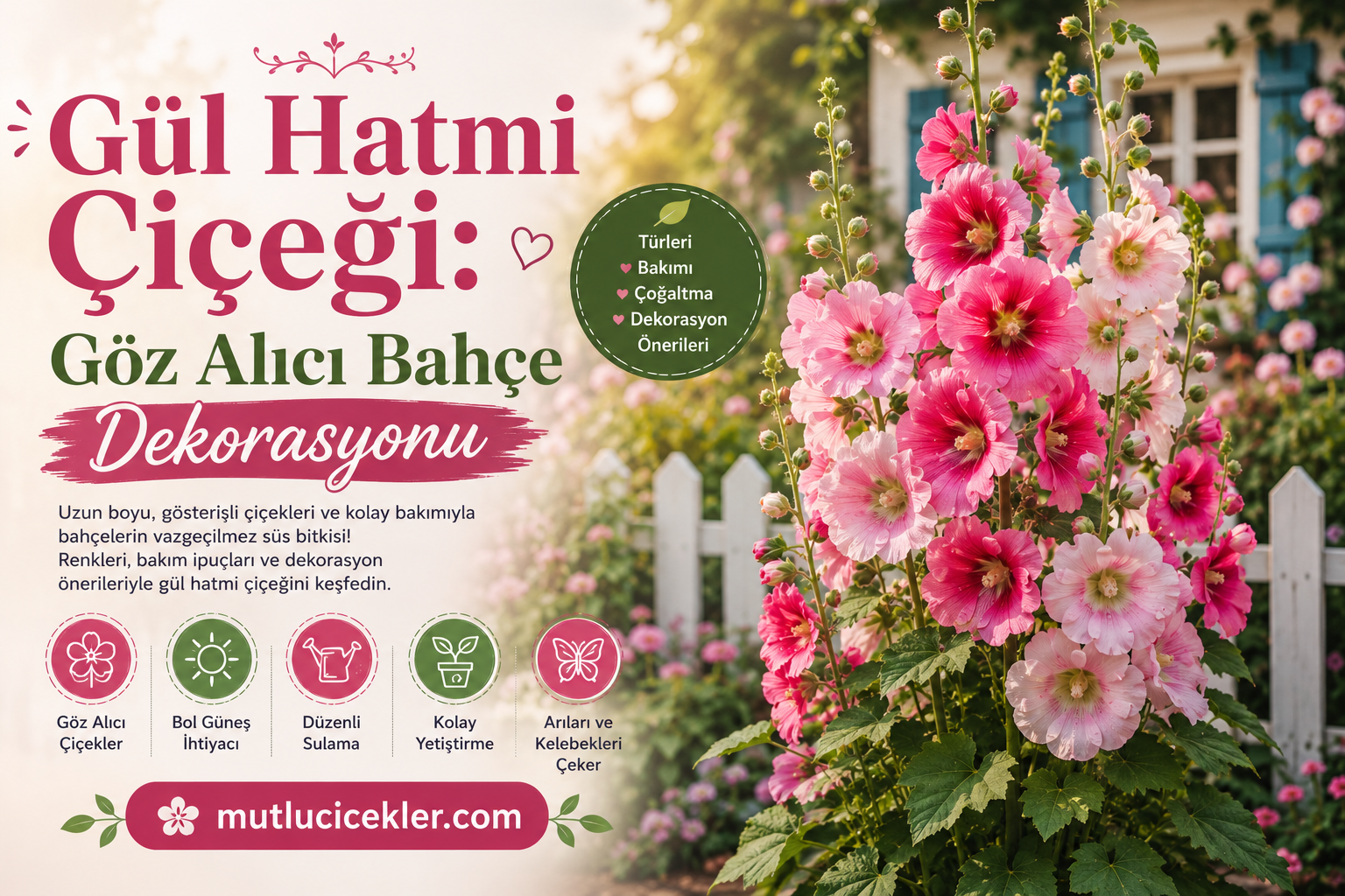 Gül Hatmi Çiçeği: Göz Alıcı Bahçe Dekorasyonu 🌸