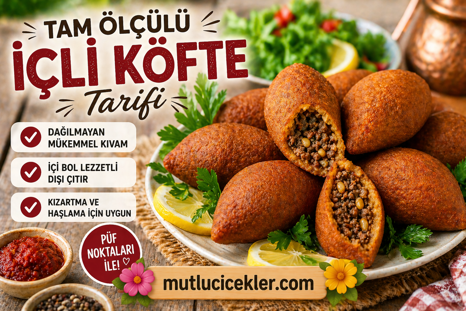 😍 Tam Ölçülü İçli Köfte Tarifi (Dışı Çıtır, İçi Bol Lezzet!)