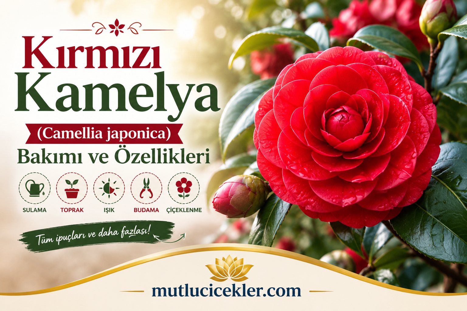 Kırmızı Kamelya (Camellia japonica) Bakımı ve Özellikleri