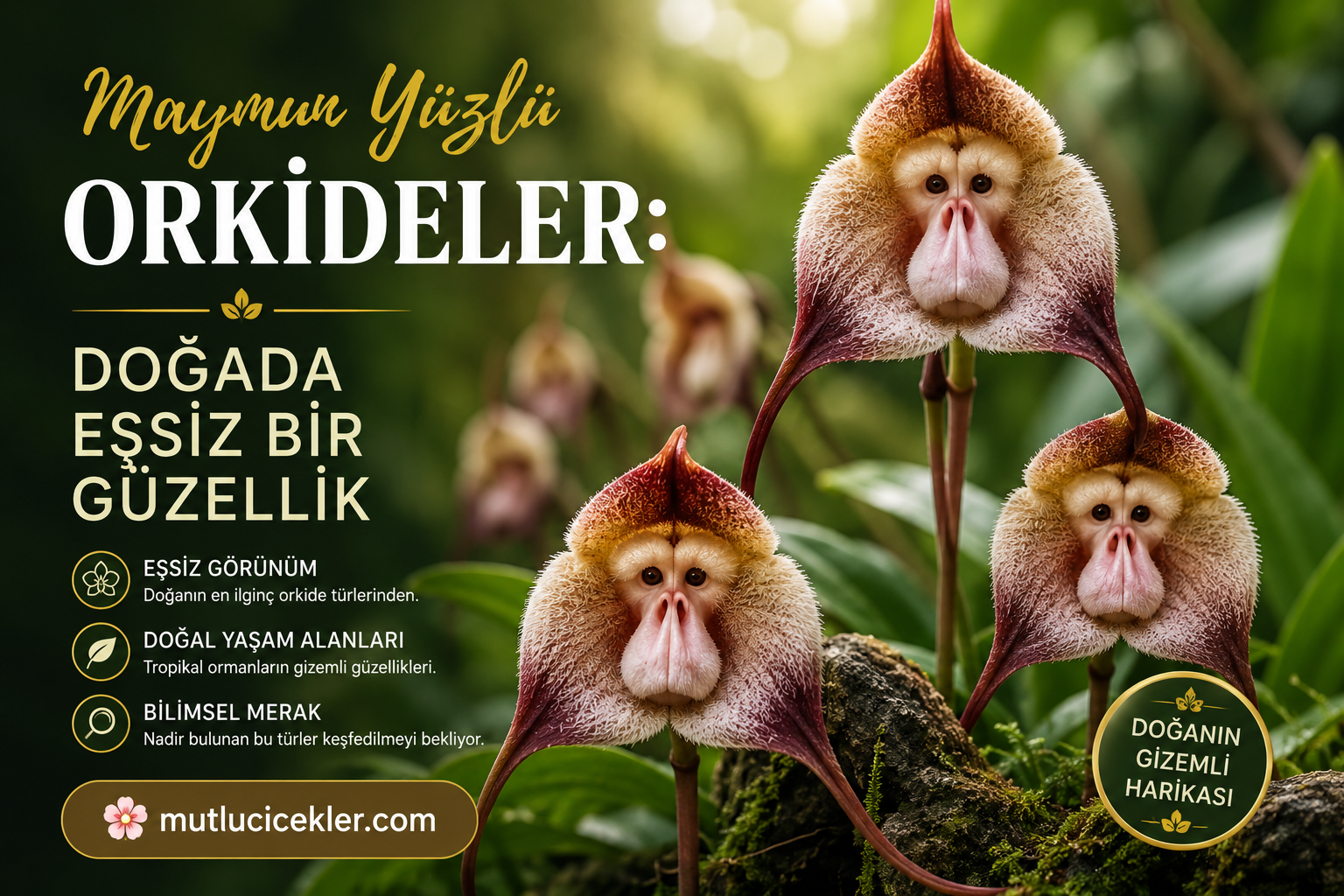 🐒 Maymun Yüzlü Orkideler: Doğada Eşsiz Bir Güzellik