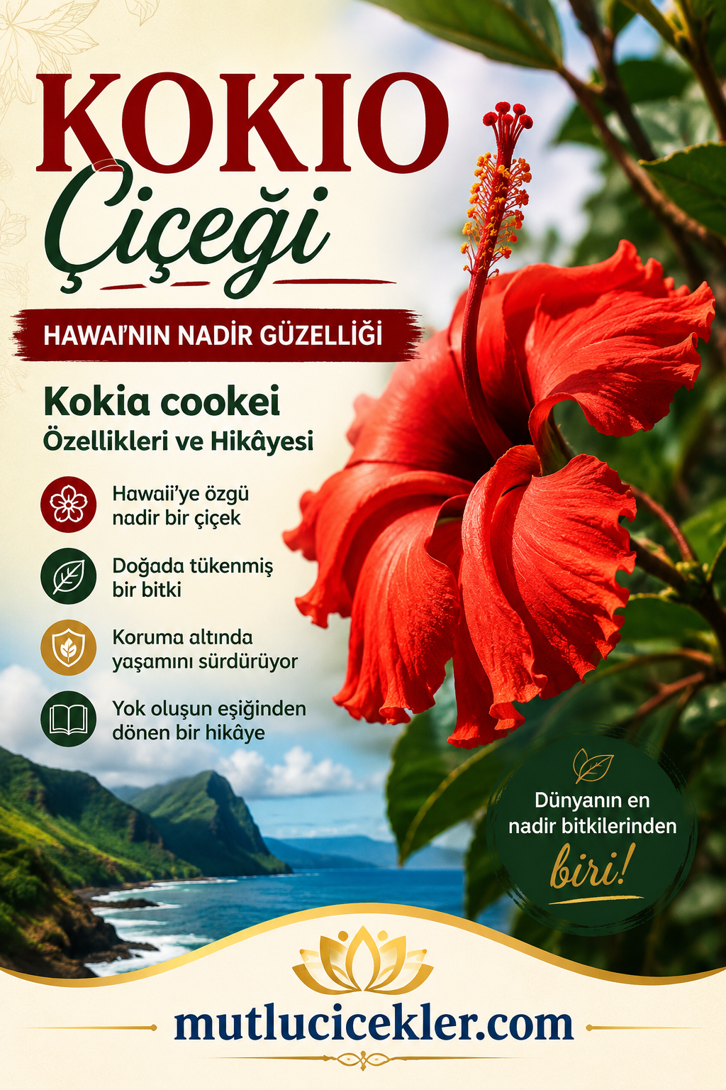 Kokio Çiçeği (Kokia cookei) Nedir? Özellikleri ve Hikâyesi