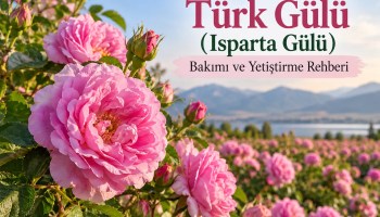 Isparta gülü (Rosa damascena) – bahçede yetişen katmerli pembe Türk gülü çiçekleri