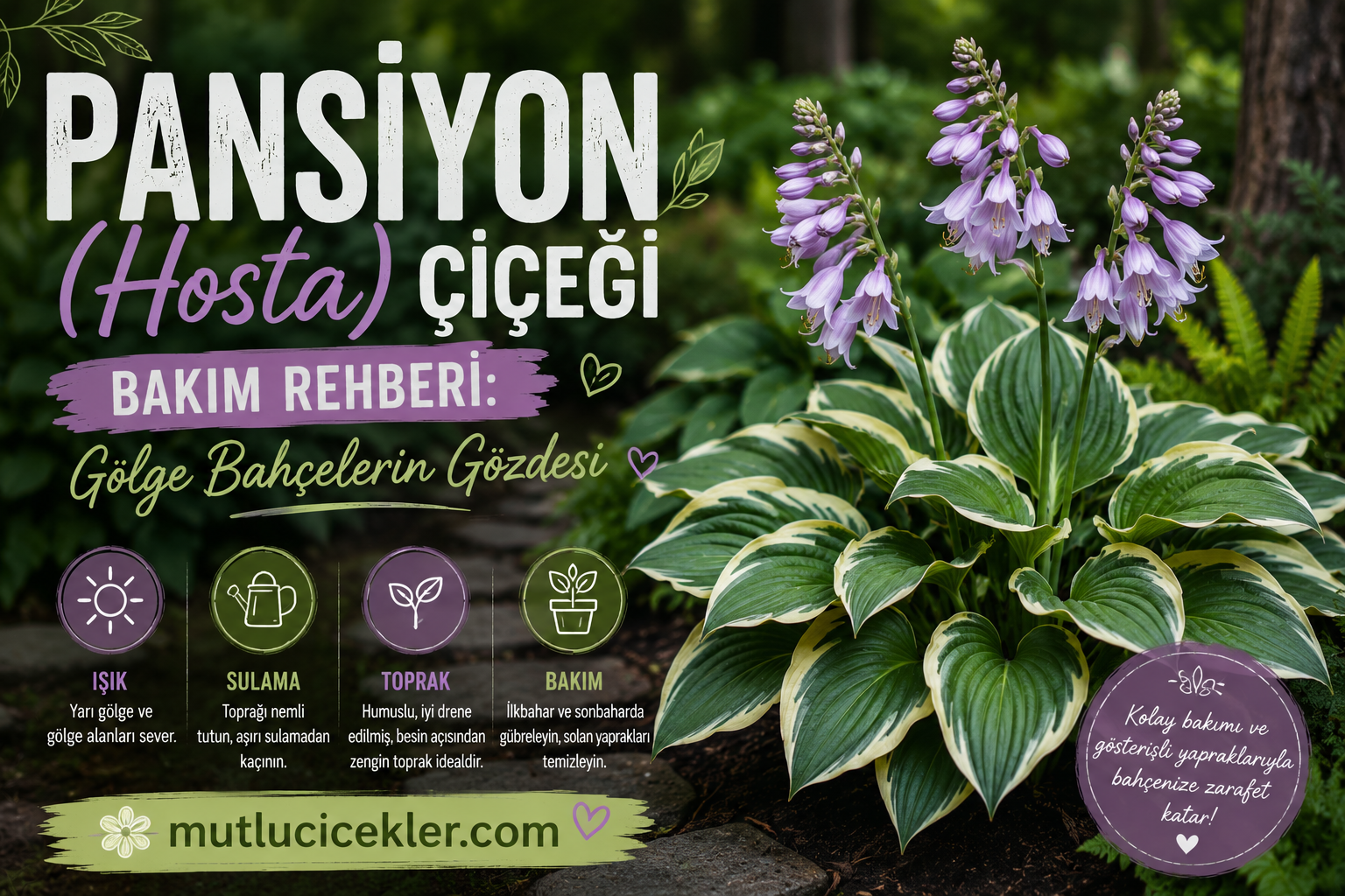 Pansiyon (Hosta) Çiçeği Bakım Rehberi: Gölge Bahçelerin Gözdesi