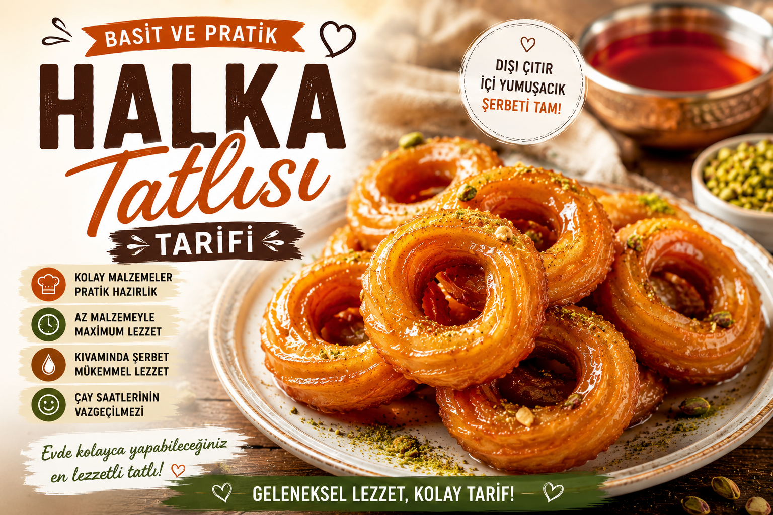 Basit Halka Tatlısı Tarifi: Dışı Çıtır İçi Yumuşacık Şerbetli Lezzet 🍩✨