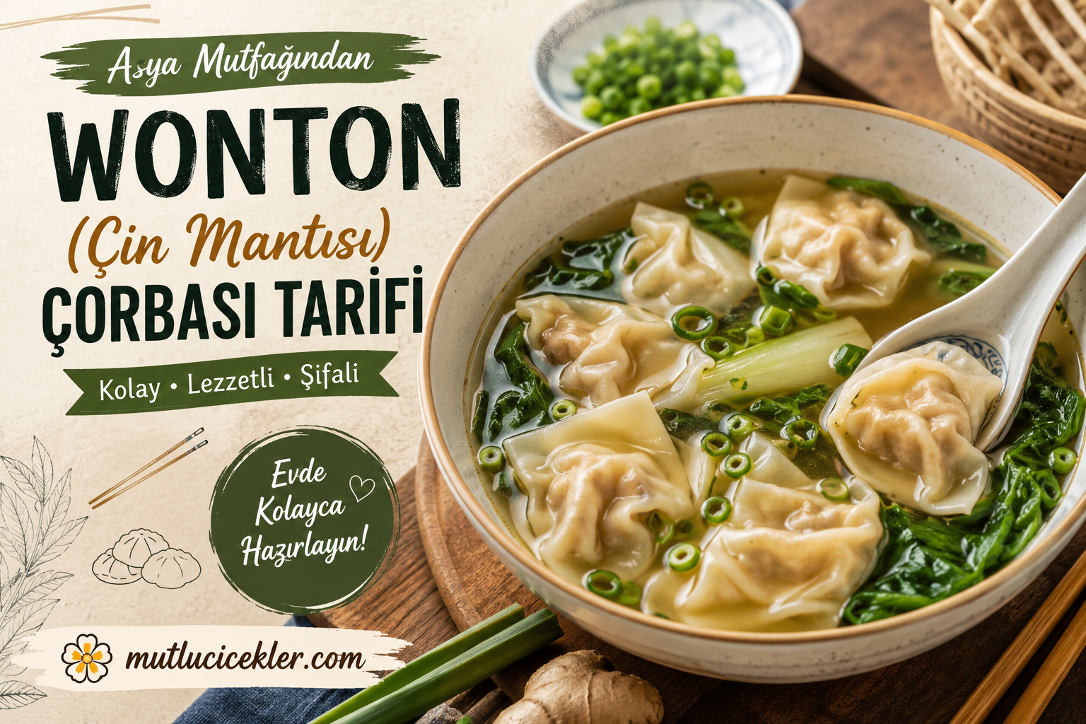 Wonton (Çin Mantısı) Çorbası Tarifi 🥟🍜