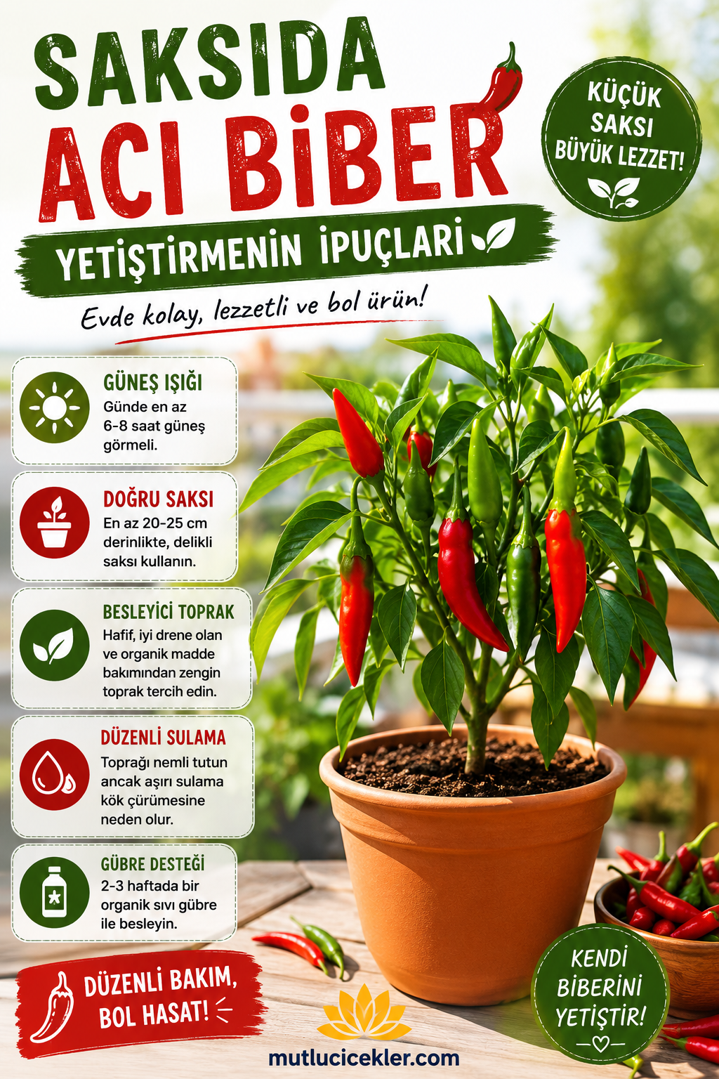 Saksıda Acı Biber Yetiştirmenin İpuçları 🌶️