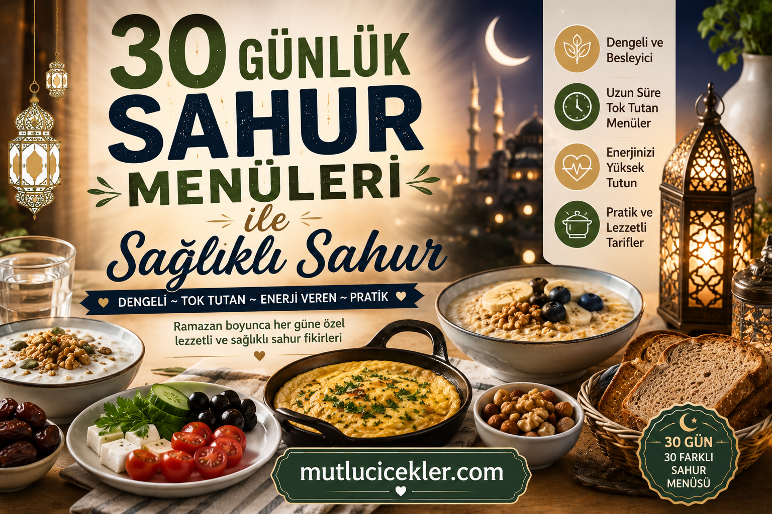 30 Günlük Sahur Menüleri ile Sağlıklı Sahur