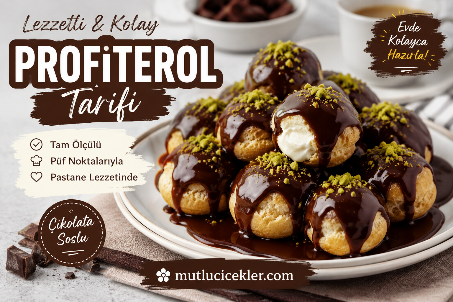 Lezzetli Profiterol Tarifi 🍫 | Evde Tam Ölçülü ve Kolay Profiterol Yapımı