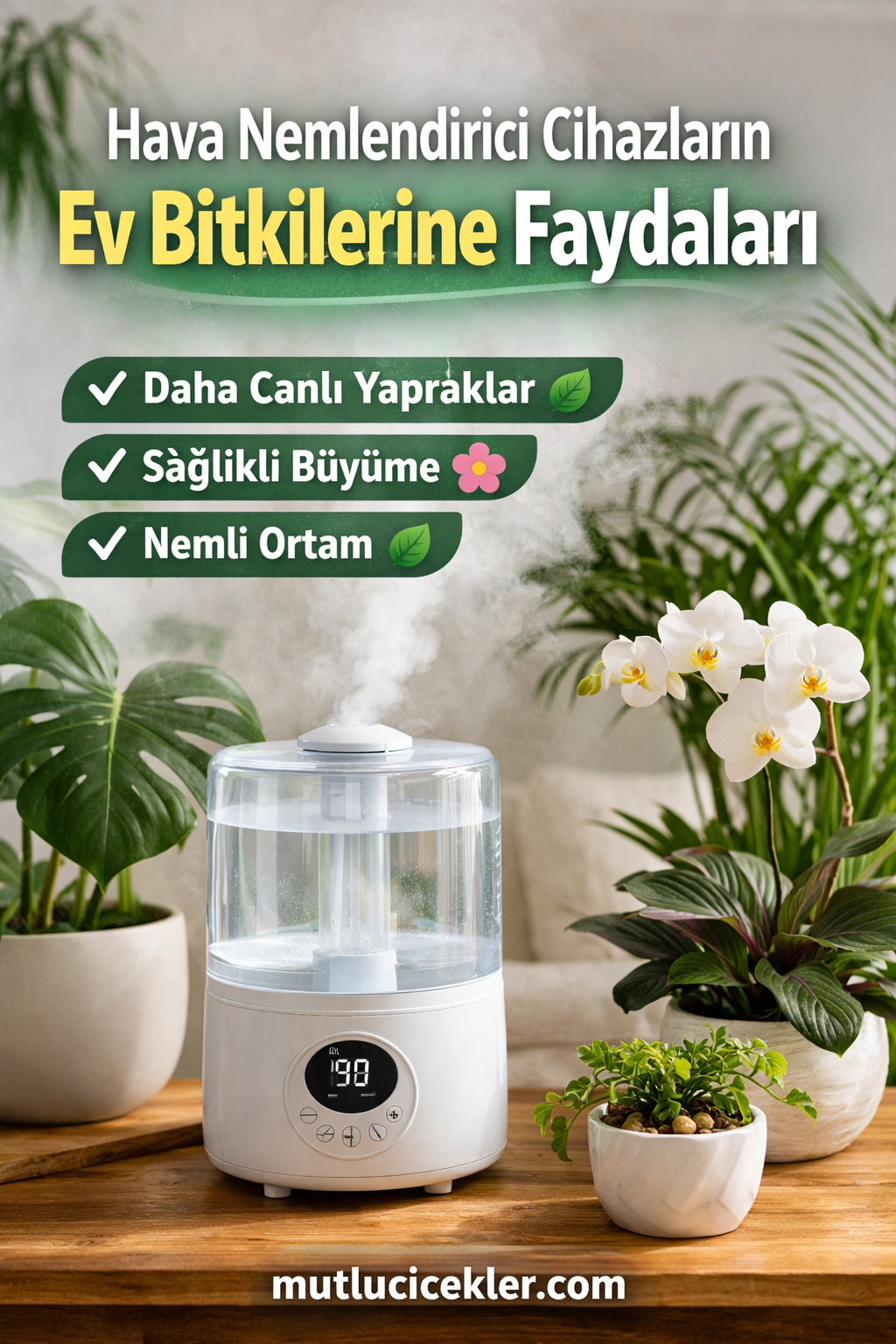 🌿 Hava Nemlendirici Cihazların Ev Bitkilerine Faydası Nelerdir? Bitkiler İçin Nem Desteğinin Önemi