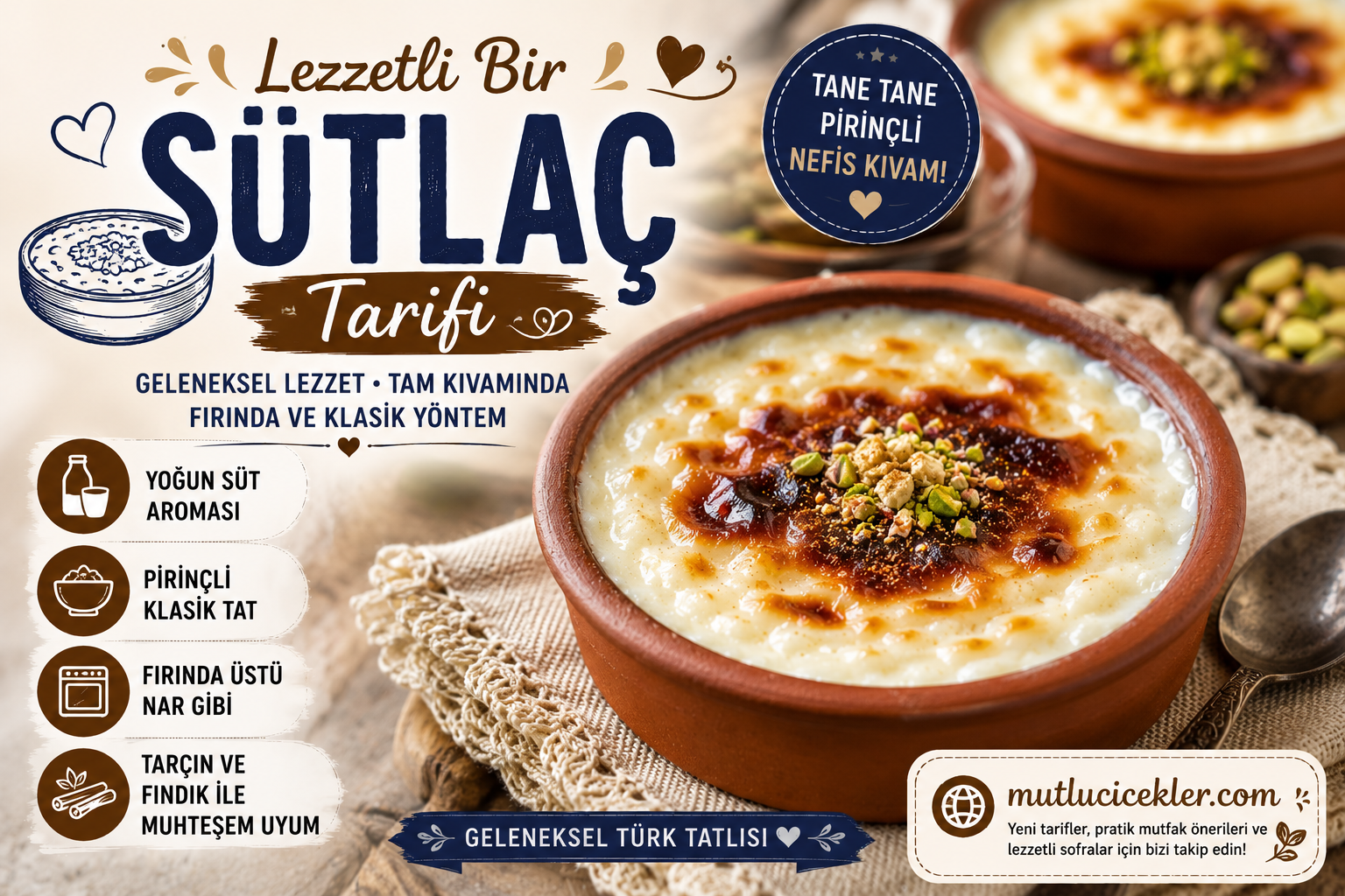 Lezzetli Sütlaç Tarifi: Fırında ve Tam Kıvamında Geleneksel Tatlı 🍚✨