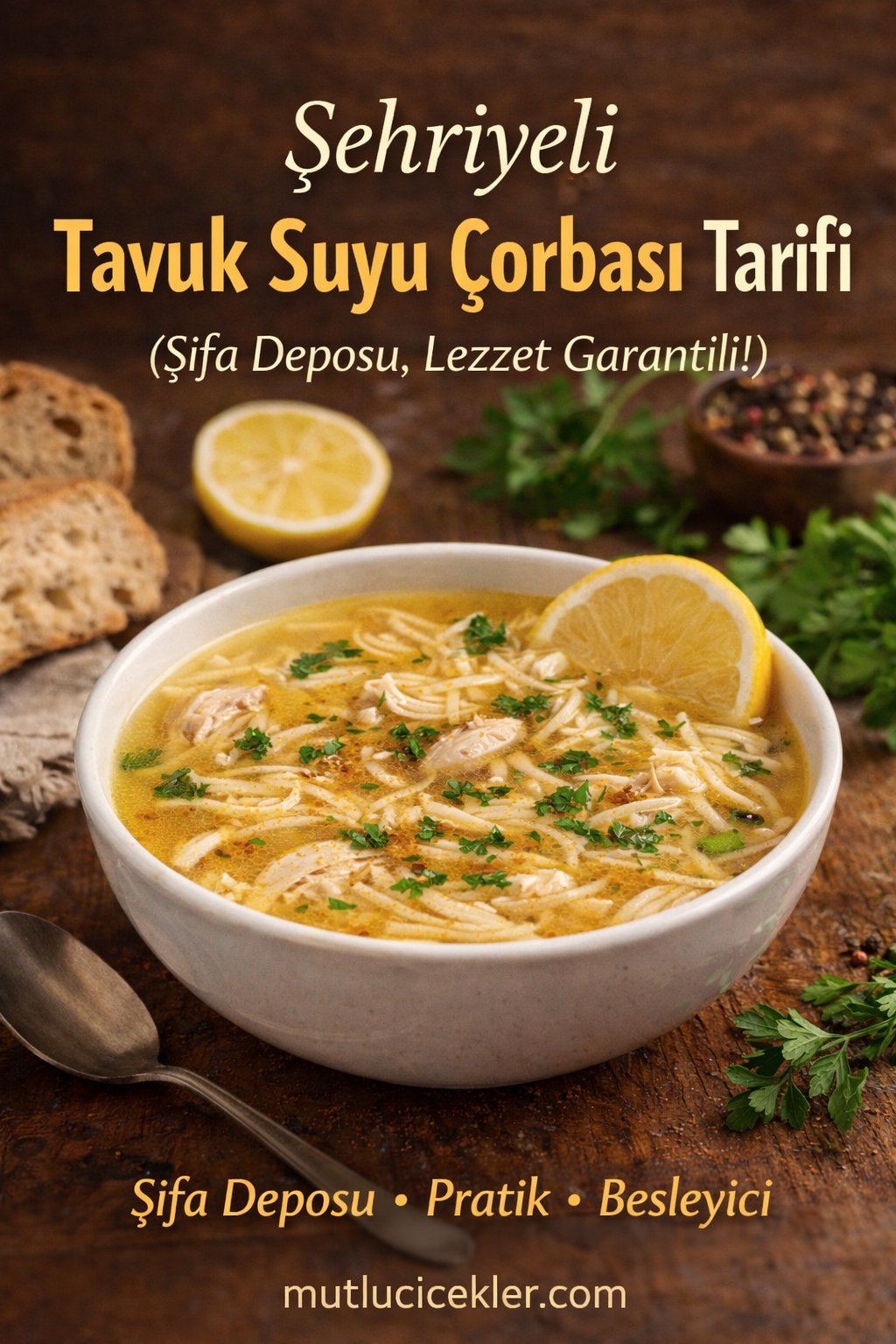 🍲 Şehriyeli Tavuk Suyu Çorbası Tarifi (Şifa Deposu, Lezzet Garantili!)