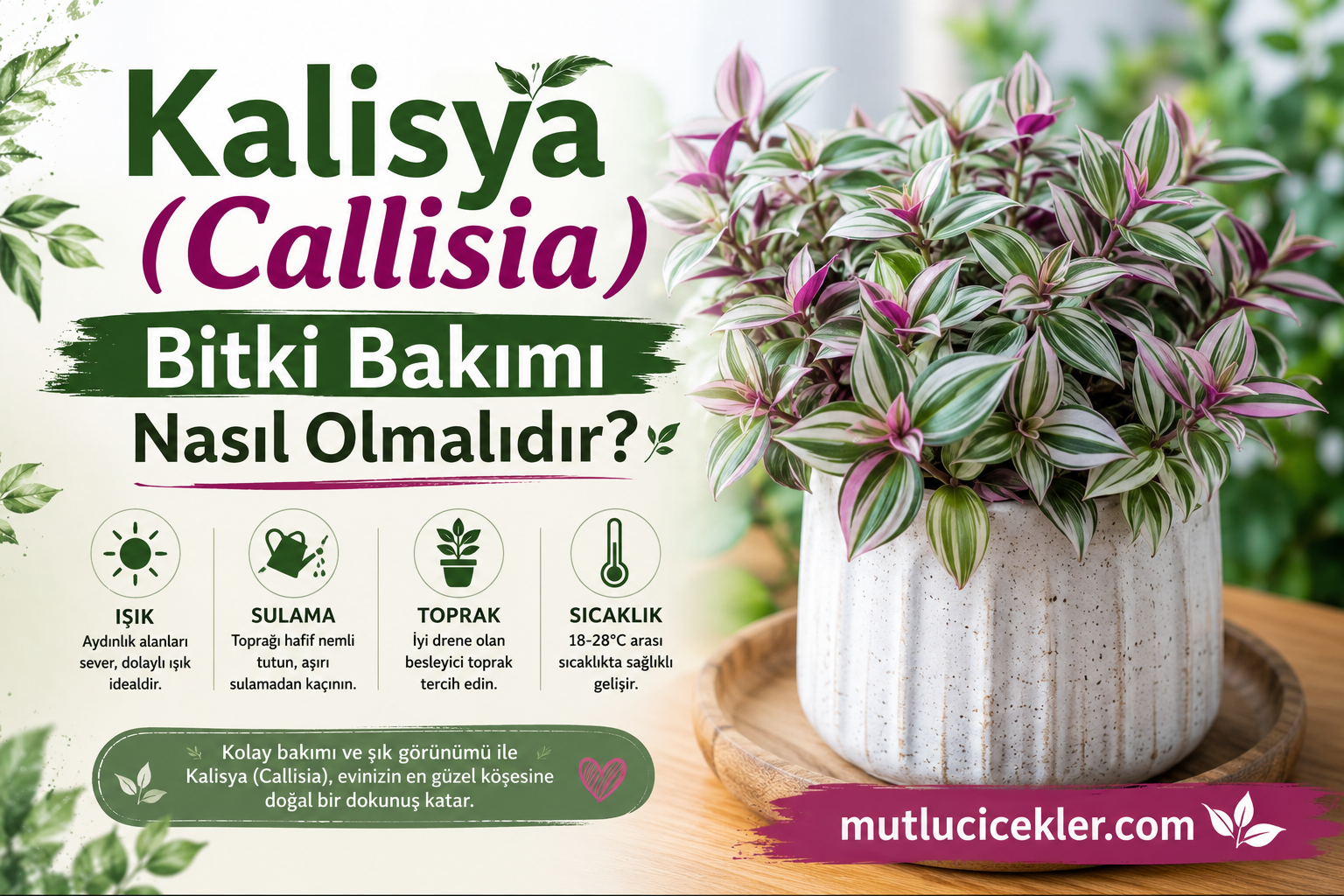 Kalisya (Callisia) Bitki Bakımı Nasıl Olmalıdır? 🌿