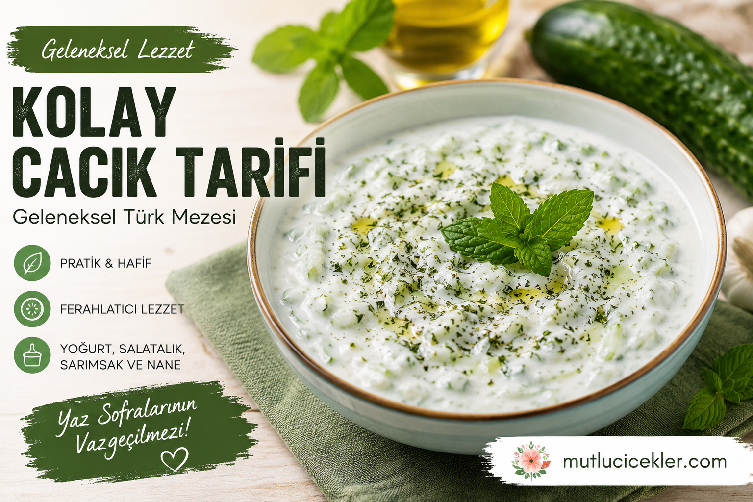 Kolay Cacık Tarifi: Geleneksel Türk Mezesi