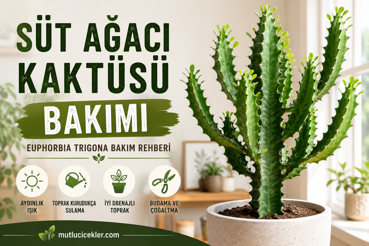 Süt Ağacı Kaktüsü (Euphorbia trigona) Bakımı: Detaylı Yetiştirme Rehberi