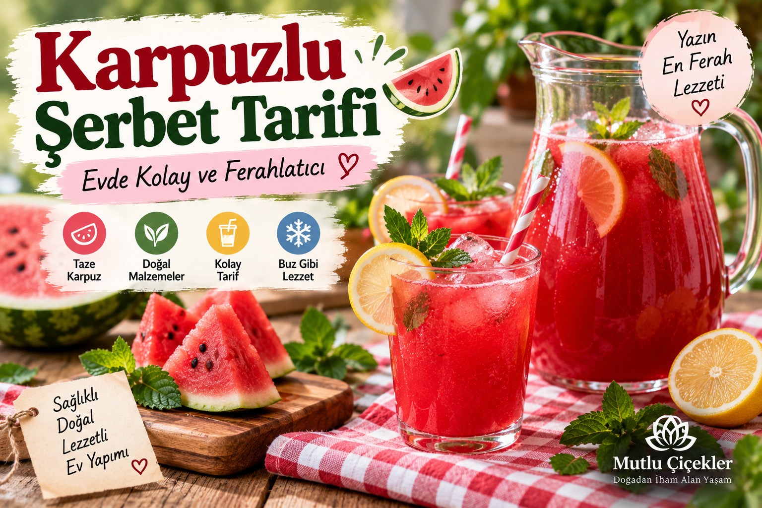 Ev yapımı karpuzlu şerbet tarifi