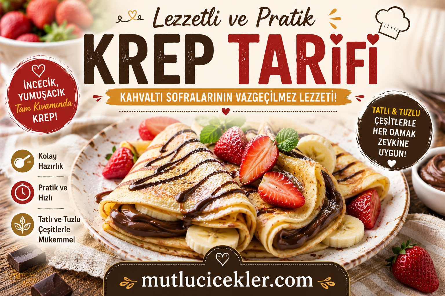 Lezzetli Krep Tarifi: Kahvaltı Sofralarının Vazgeçilmez Lezzeti 🥞✨