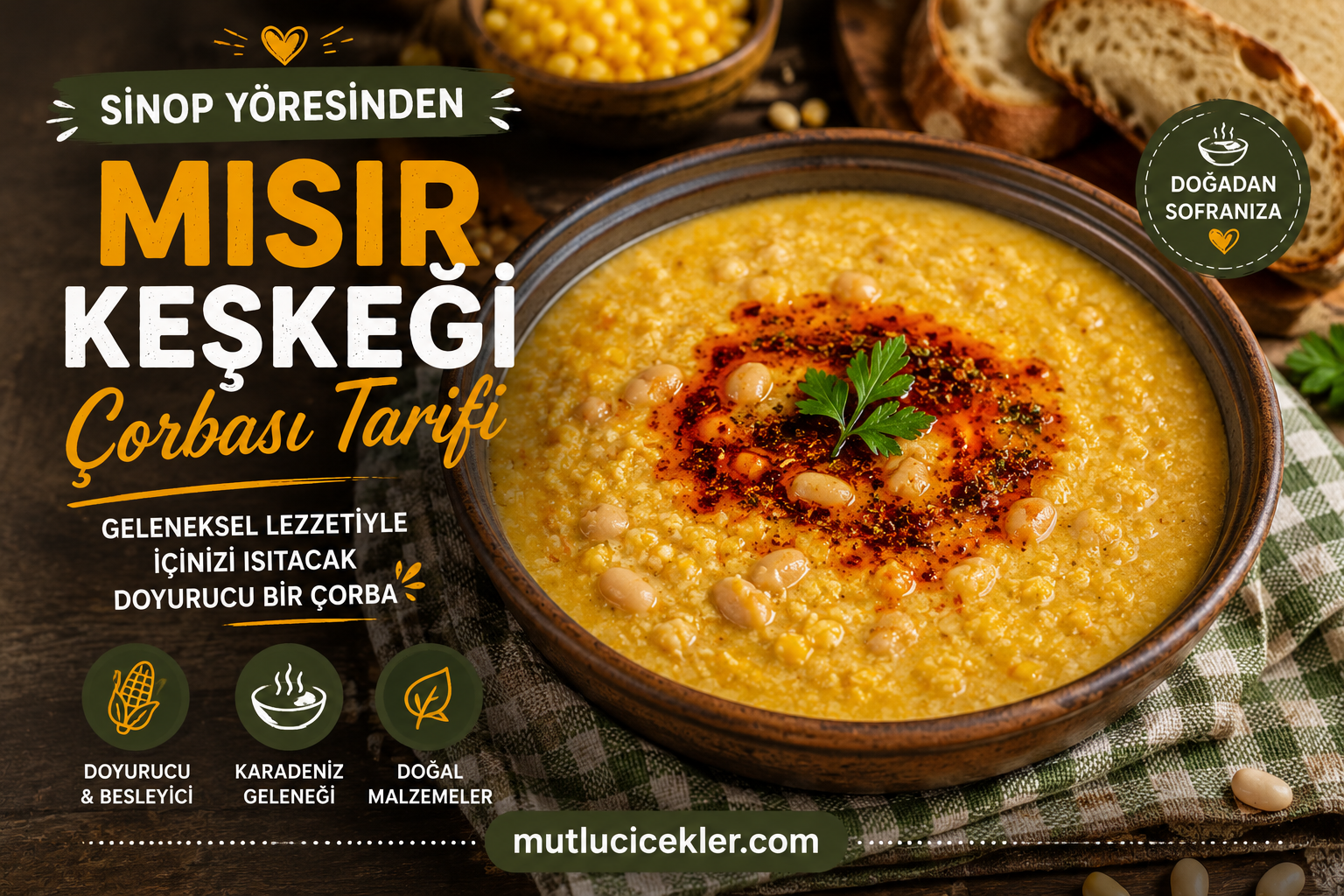 🌽 Sinop Yöresinden Mısır Keşkeği Çorbası Tarifi: Karadeniz Mutfağının Unutulmaya Yüz Tutmuş Lezzeti