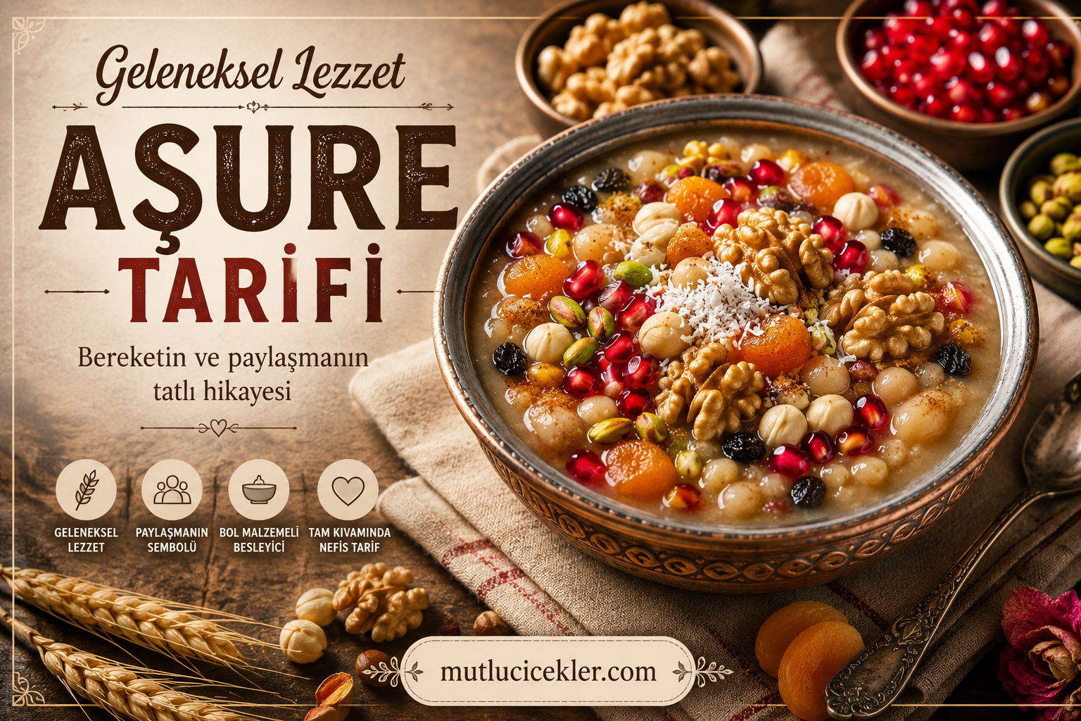 🥣 Geleneksel Lezzetin Sırrı: Aşure Tarifi – Bereketin ve Paylaşmanın Tatlı Hikayesi