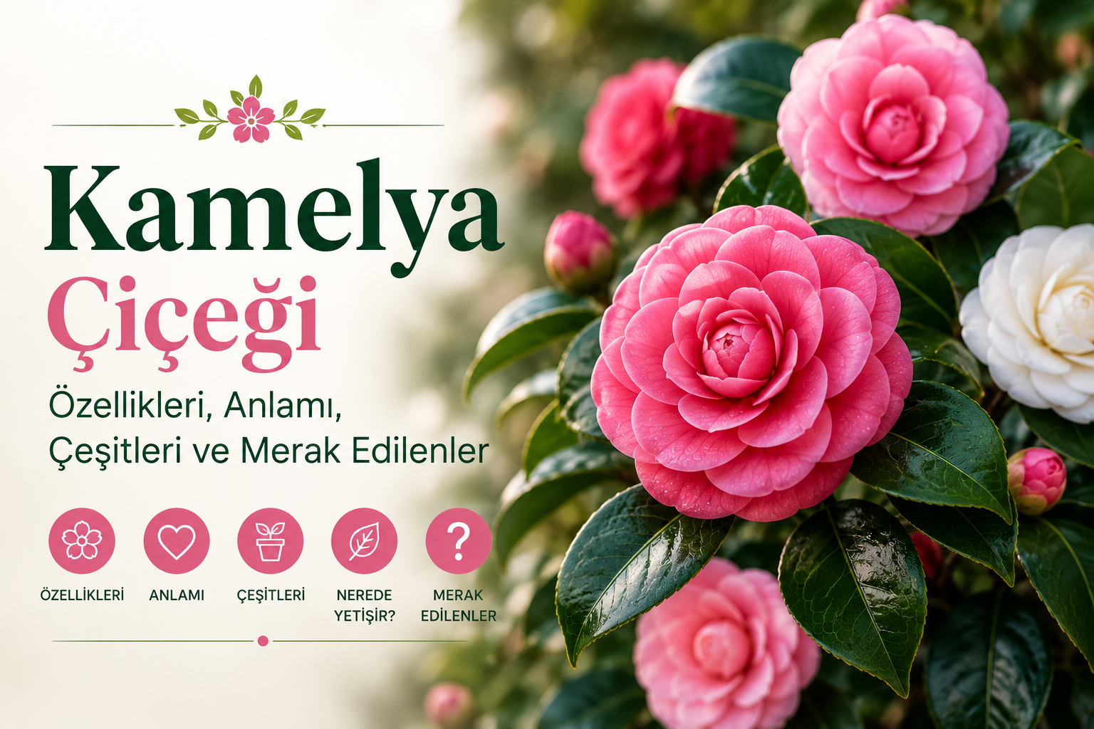 🌺 Kamelya Çiçeği: Özellikleri, Anlamı, Çeşitleri ve Merak Edilenler