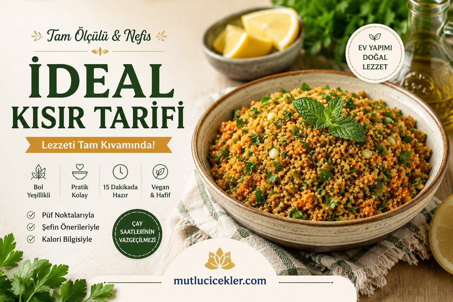 İdeal kısır tarifi – tam ölçülü ev yapımı kısır