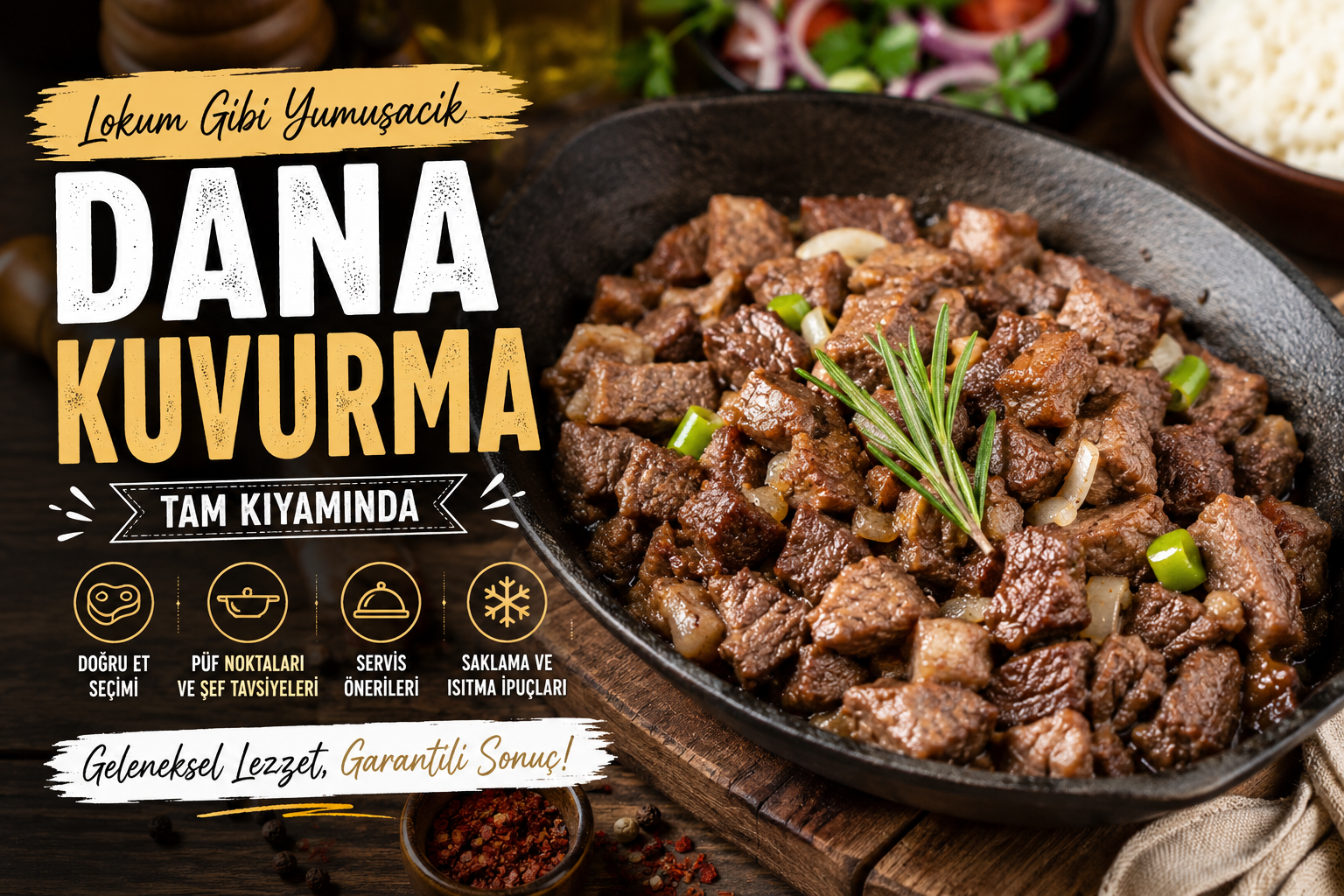 Dana Kuvurma Tarifi: Lokum Gibi Yumuşacık Etin Sırrı