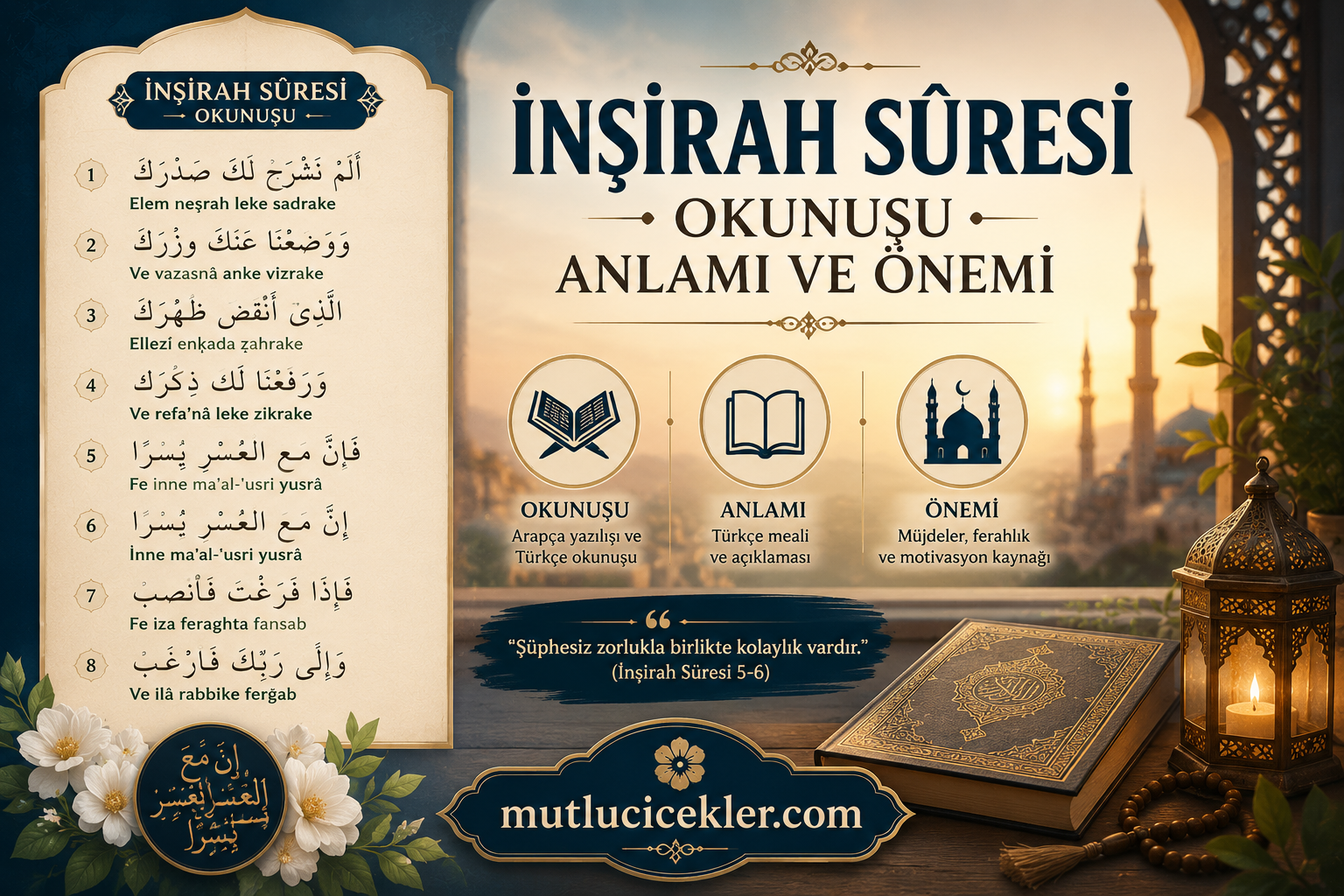 İnşirah Suresi  Okunuşu Anlamı ve Önemi 🕌🕋