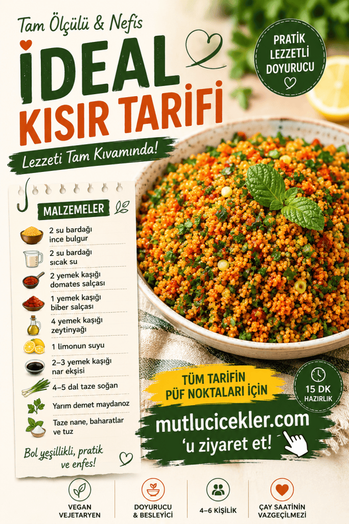 İdeal kısır tarifi – tam ölçülü ev yapımı kısır