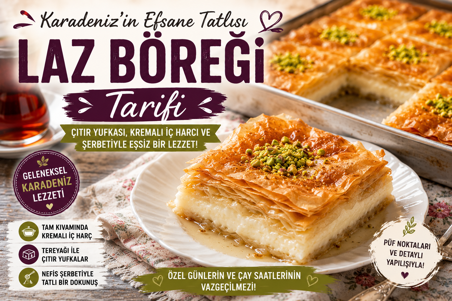 Laz Böreği Tarifi: Karadeniz’in Efsane Tatlısı 🥮✨