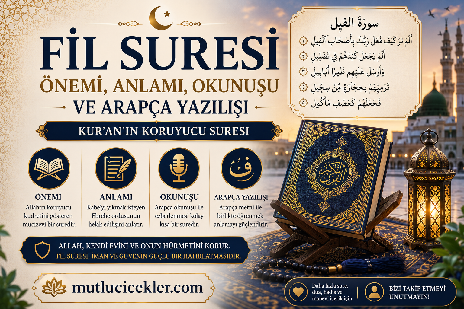 Fil Suresi: Önemi, Anlamı, Okunuşu ve Arapça Yazılışı, Faziletleri