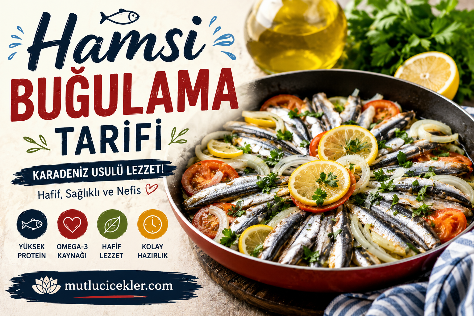 Hamsi Buğulama Tarifi 🐟 | Karadeniz Mutfağının Hafif ve Lezzetli Klasiği