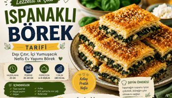 Ispanaklı börek tarifi poster