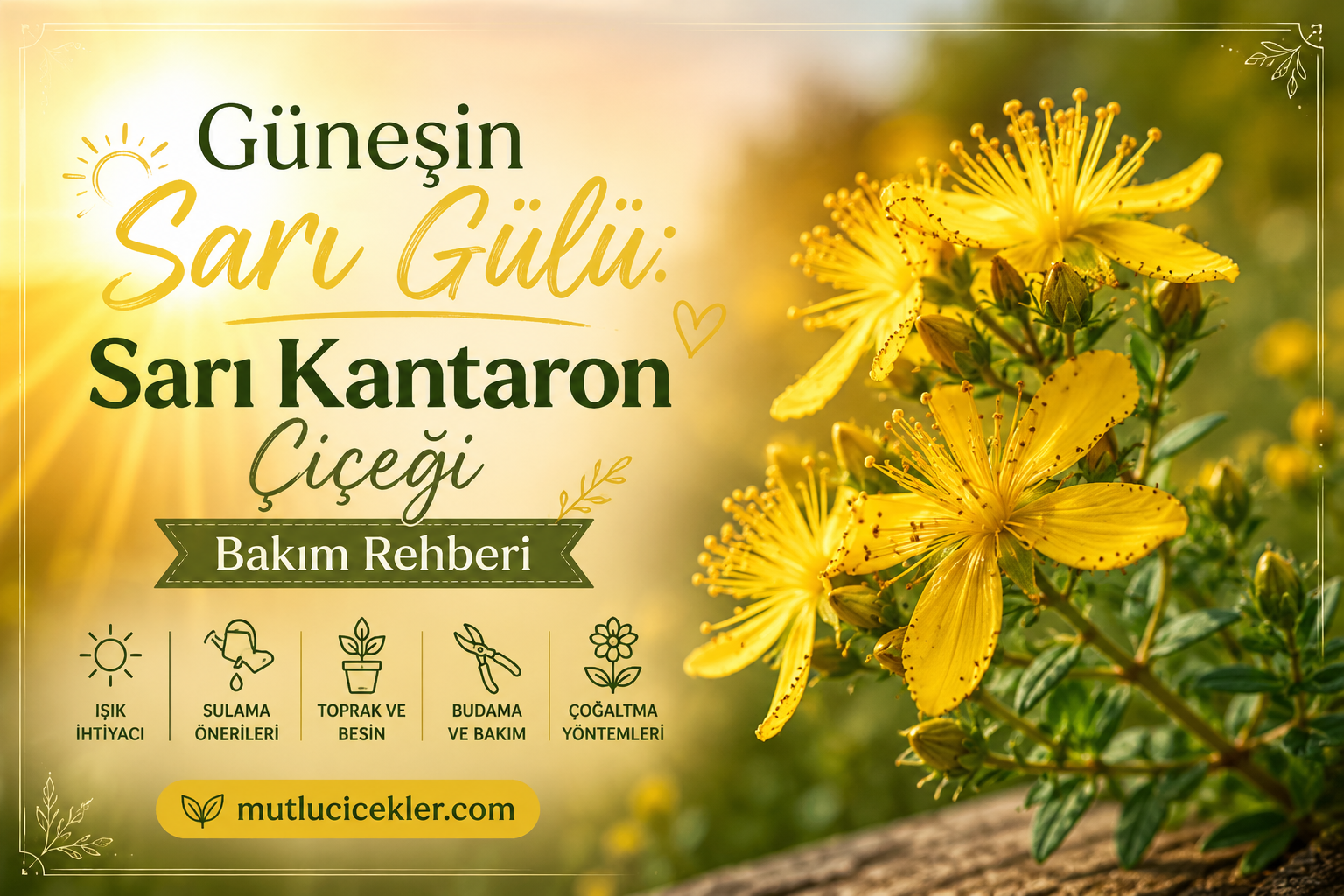 Güneşin Sarı Gülü: Sarı Kantaron Çiçeği Bakım Rehberi 🌼