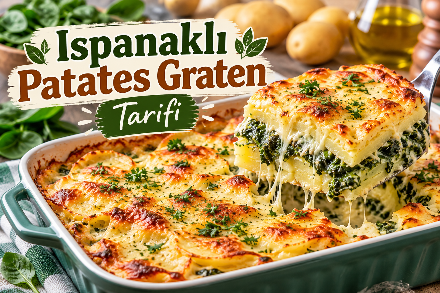 Ispanaklı Patates Graten Tarifi