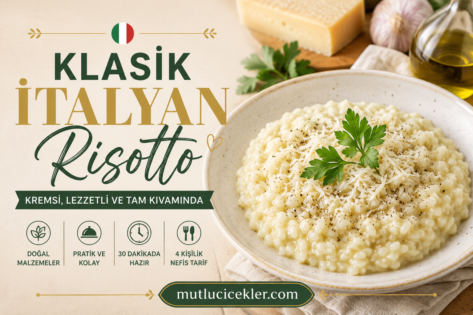 Klasik İtalyan Risotto Tarifi: Evde Restoran Lezzetinde Kremsi Risotto Yapımı 🇮🇹🍚
