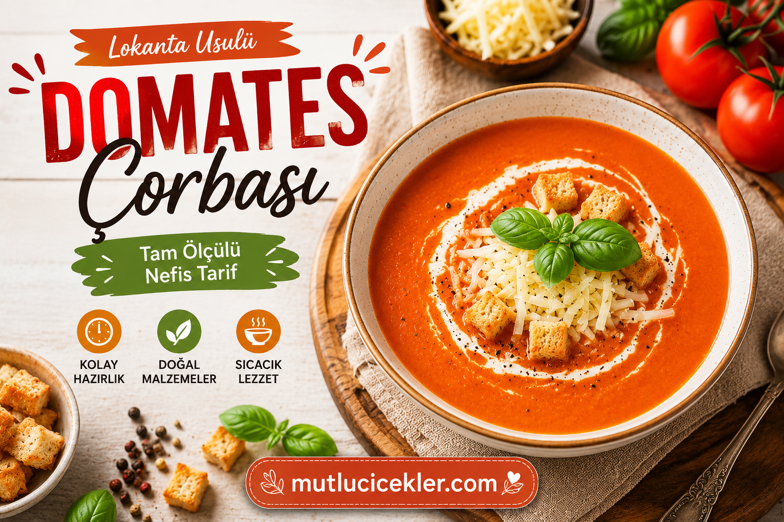 Domates Çorbası Tarifi 🍅🥣 | Lokanta Usulü Tam Ölçülü Lezzet