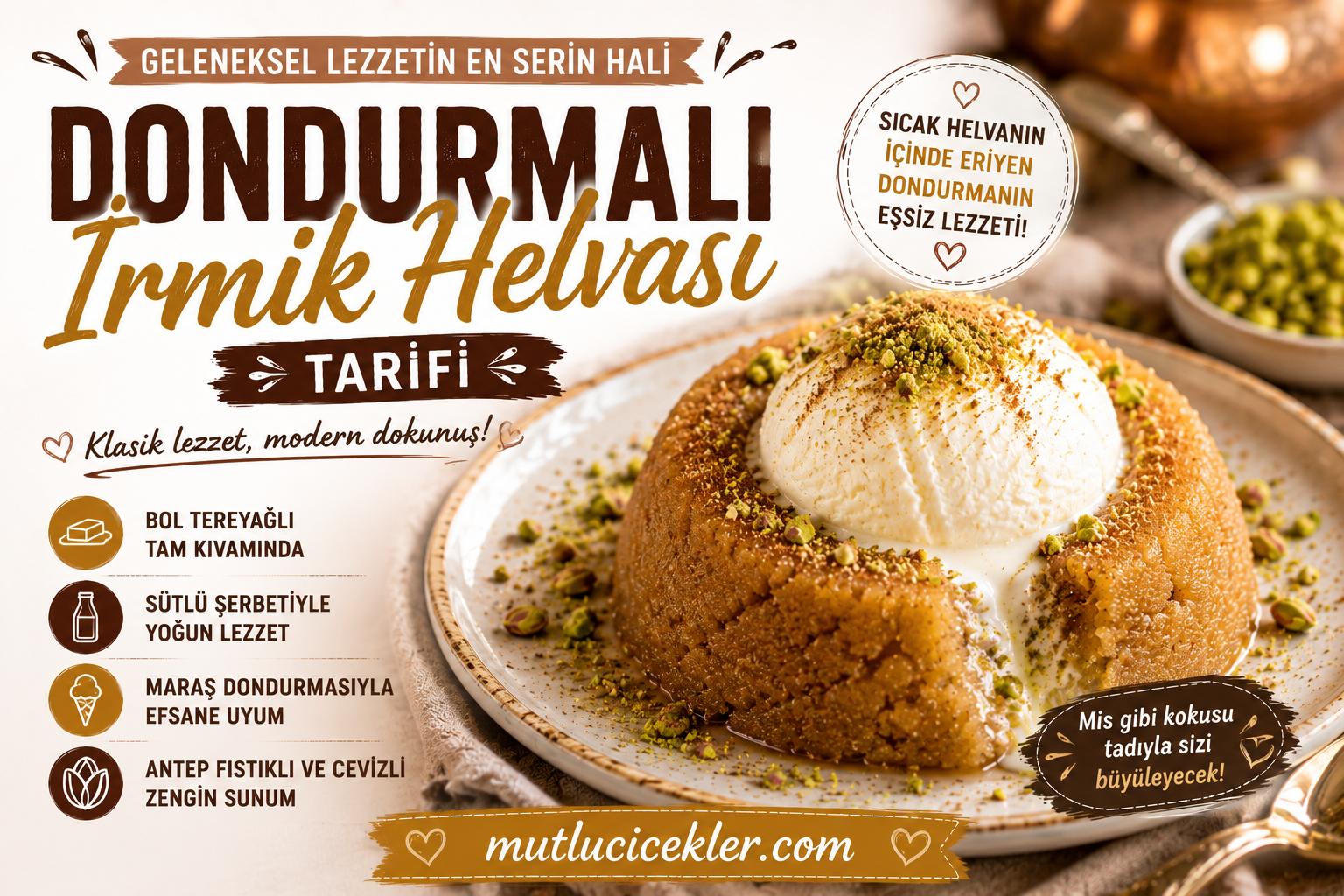 Dondurmalı İrmik Helvası Tarifi: Geleneksel Lezzetin En Serin Hali 🍨✨