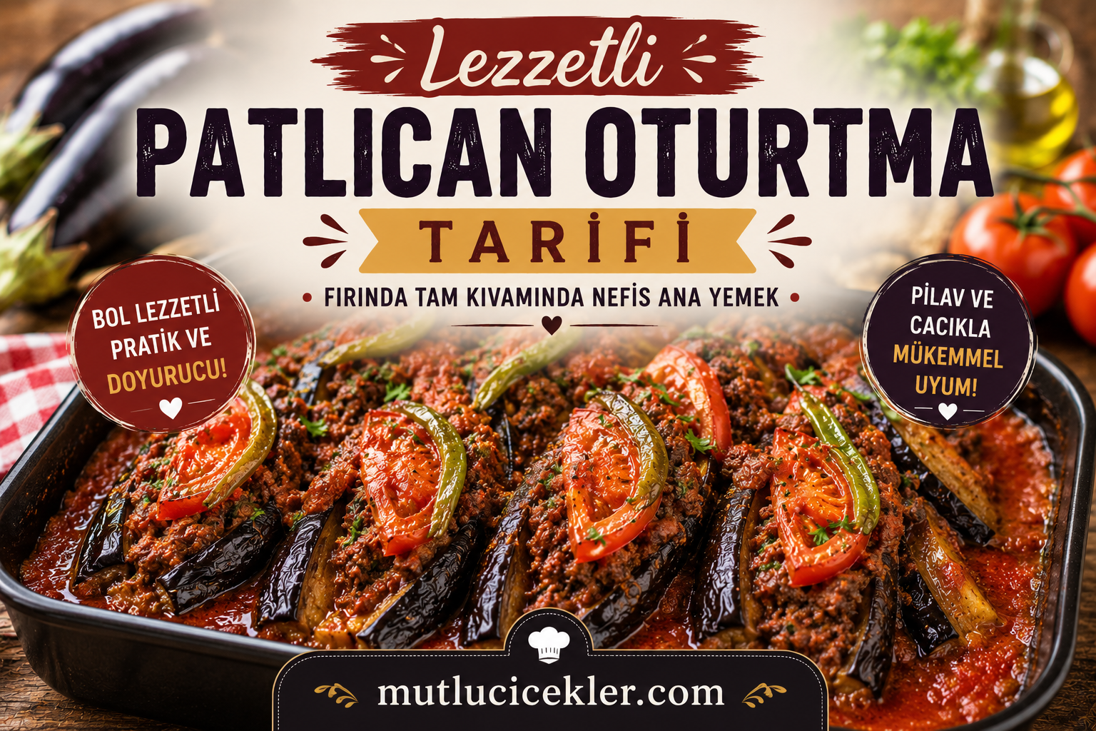 Lezzetli Patlıcan Oturtma Tarifi: Fırında Tam Kıvamında Nefis Ana Yemek 🍆🔥