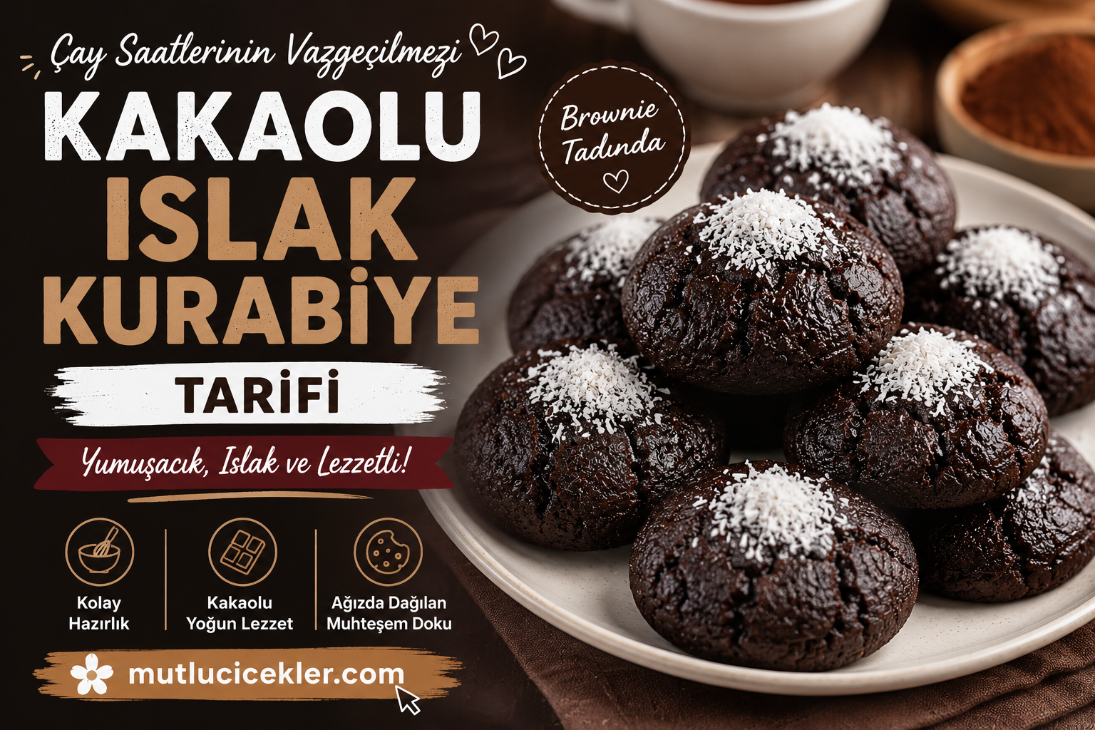 Kakaolu Islak Kurabiye Tarifi: Brownie Tadında Muhteşem Lezzet 🍫🍪