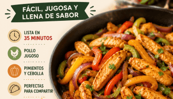 Receta de fajitas de pollo con pimientos y cebolla