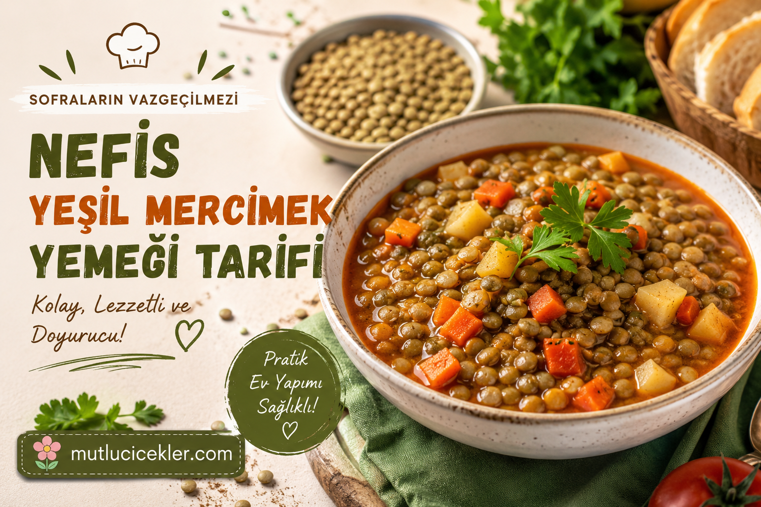 Sofraların Vazgeçilmezi: Nefis Yeşil Mercimek Yemeği Tarifi 🥣