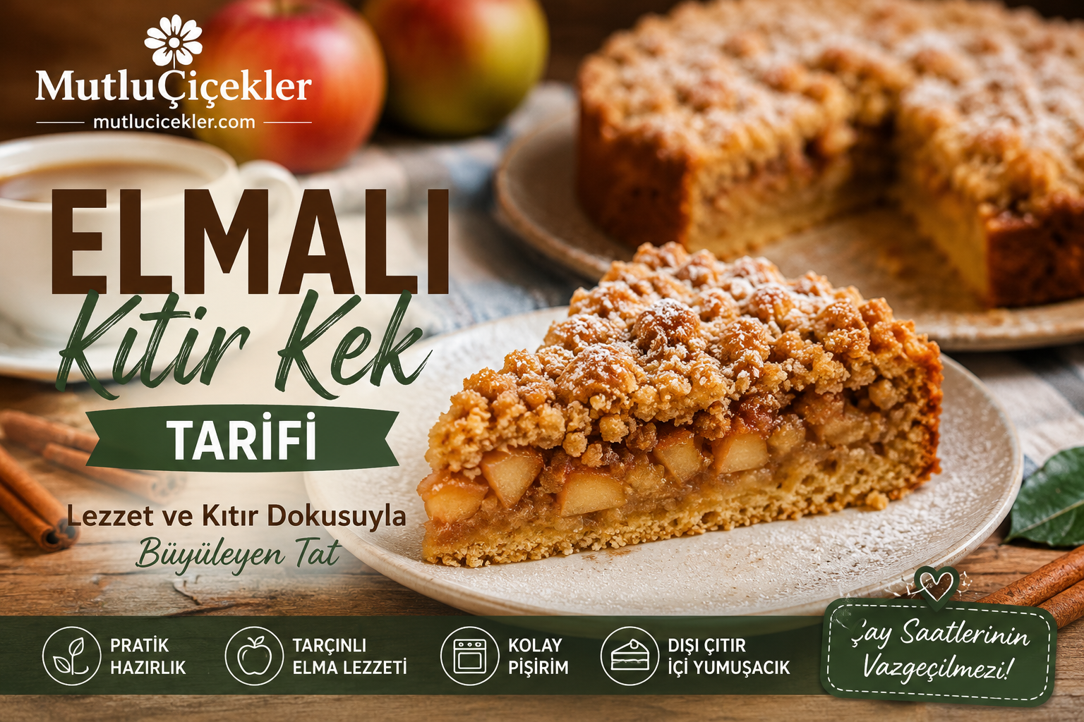 Elmalı Kıtır Kek Tarifi: Lezzet ve Kıtır Dokusuyla Büyüleyen Tat