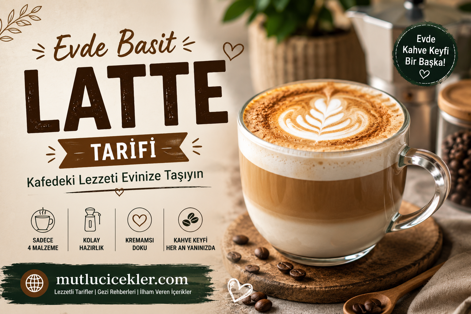 ☕ Evde Basit Latte Tarifi: Kafedeki Lezzeti Evinize Taşıyın
