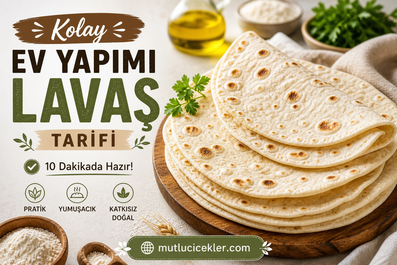 🫓 Evde 10 Dakikada Hazır! Kolay Lavaş Tarifi – Yumuşacık ve Pratik