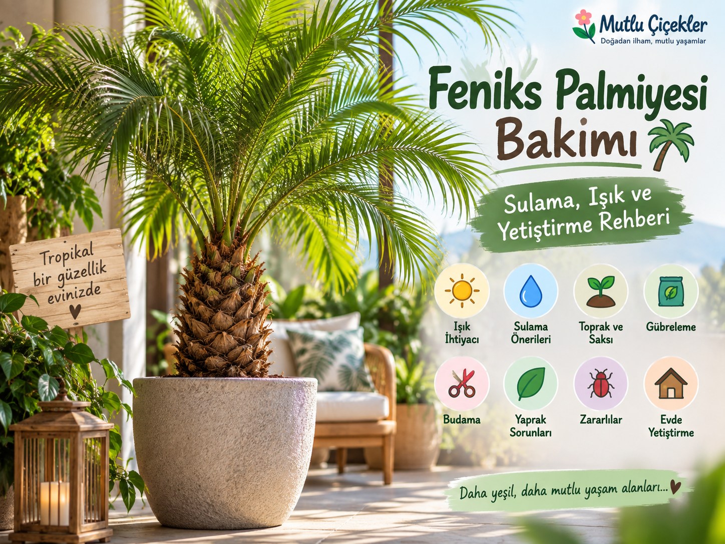 Feniks palmiyesi bakımı, sulama ve yetiştirme rehberi